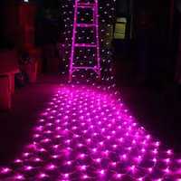 Гірлянда сітка прозорий дріт 5 м 200 LED рожева