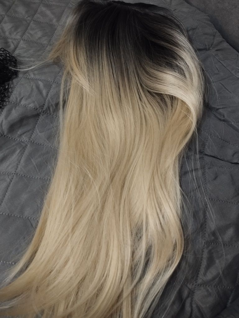 Tupet topper 3D Blond Czarny odrost Mikroskóra