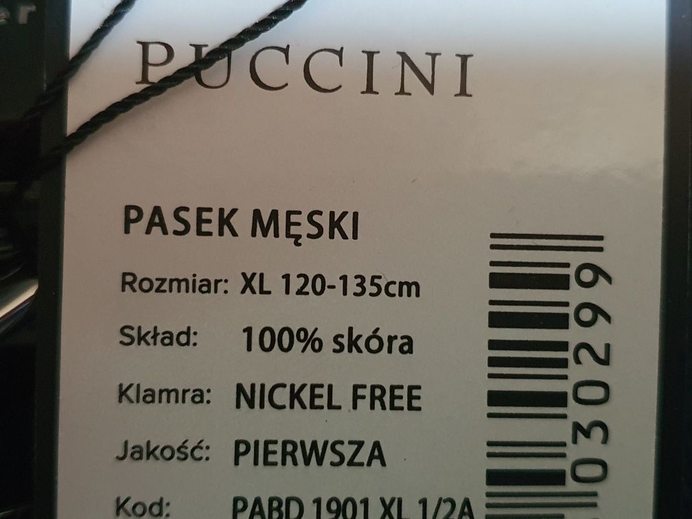 Nowy pasek meski Puccini xl 120-135 skora 100%