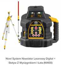 Nivel System Niwelator Laserowy Digital + Statyw Z Wysięgnikiem I Łata