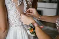Suknia ślubna 38 Merlin Diana muślinowa kolor Ivory