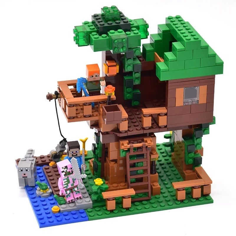 Minecraft Klocki Domek Na Drzewie House Tree Lego Zabawa dla Dzieci