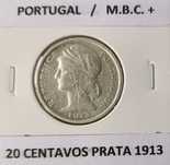 4 Moedas de 20  centavos da primeira República Portuguesa