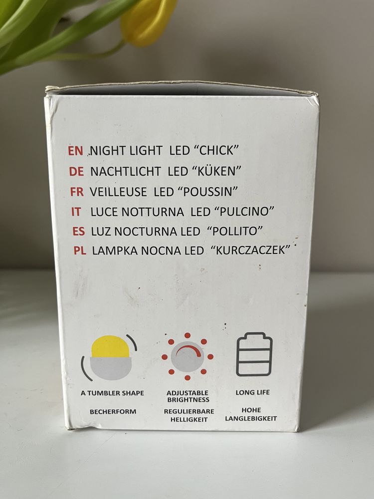 Lampka nocna, kurczaczek wielkanocny, regulowana moc światła LED, NOWA