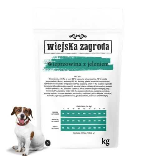 Wiejska Zagroda Leśne smaki Wieprzowina z jeleniem karma sucha 1 kg