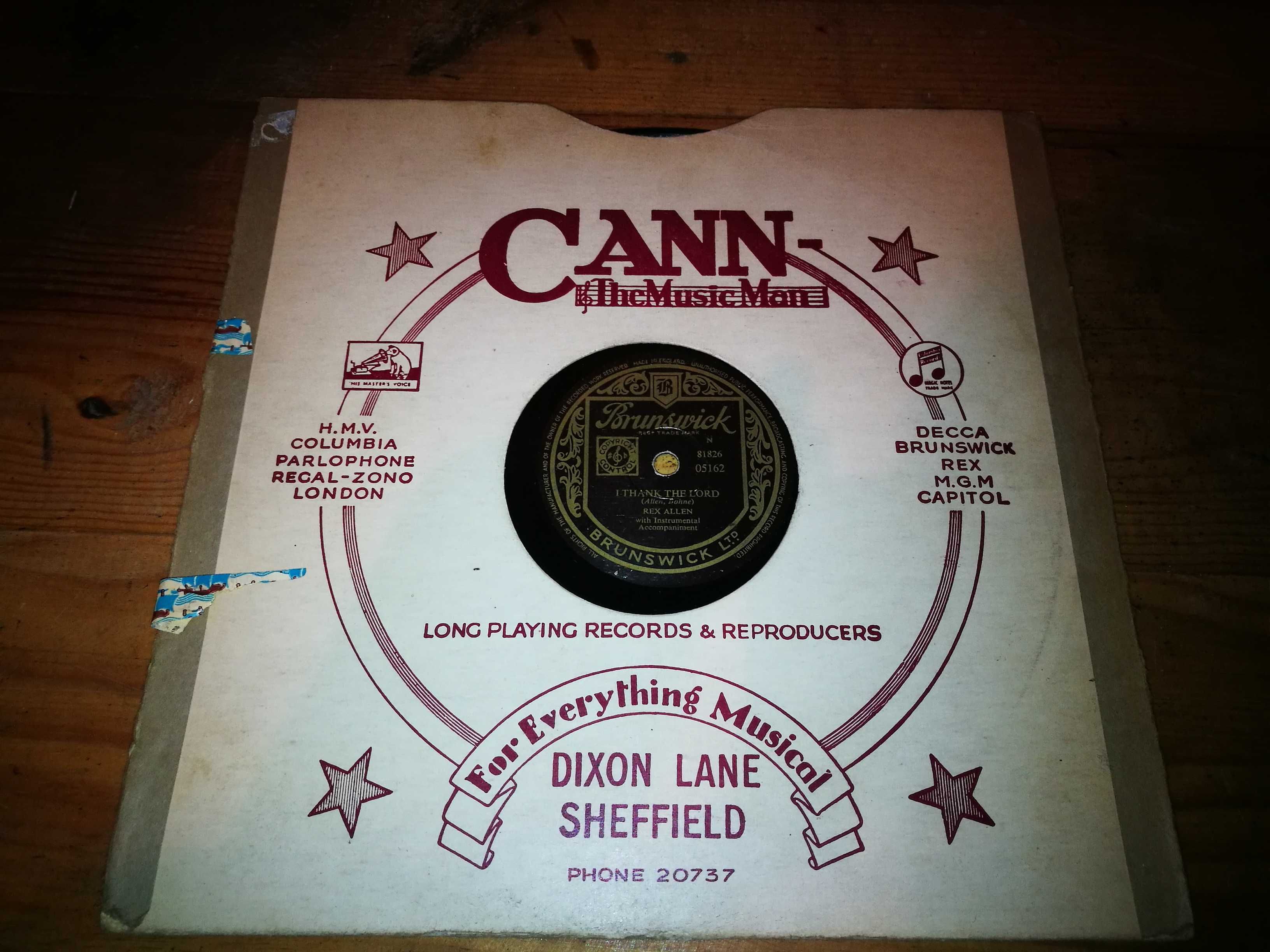REX ALLEN - Crying In The Chapel/ I Thank Th (Ed Ing-ANOS 50-10'-78RPM