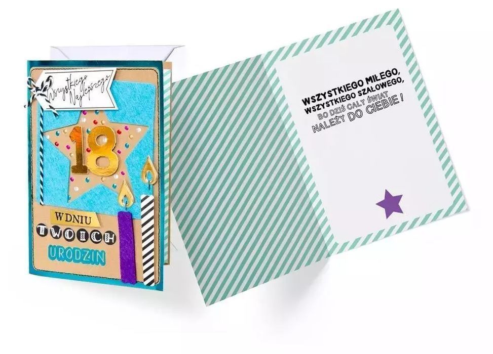 Karnet B6 FR-025 Urodziny 18. Kukartka