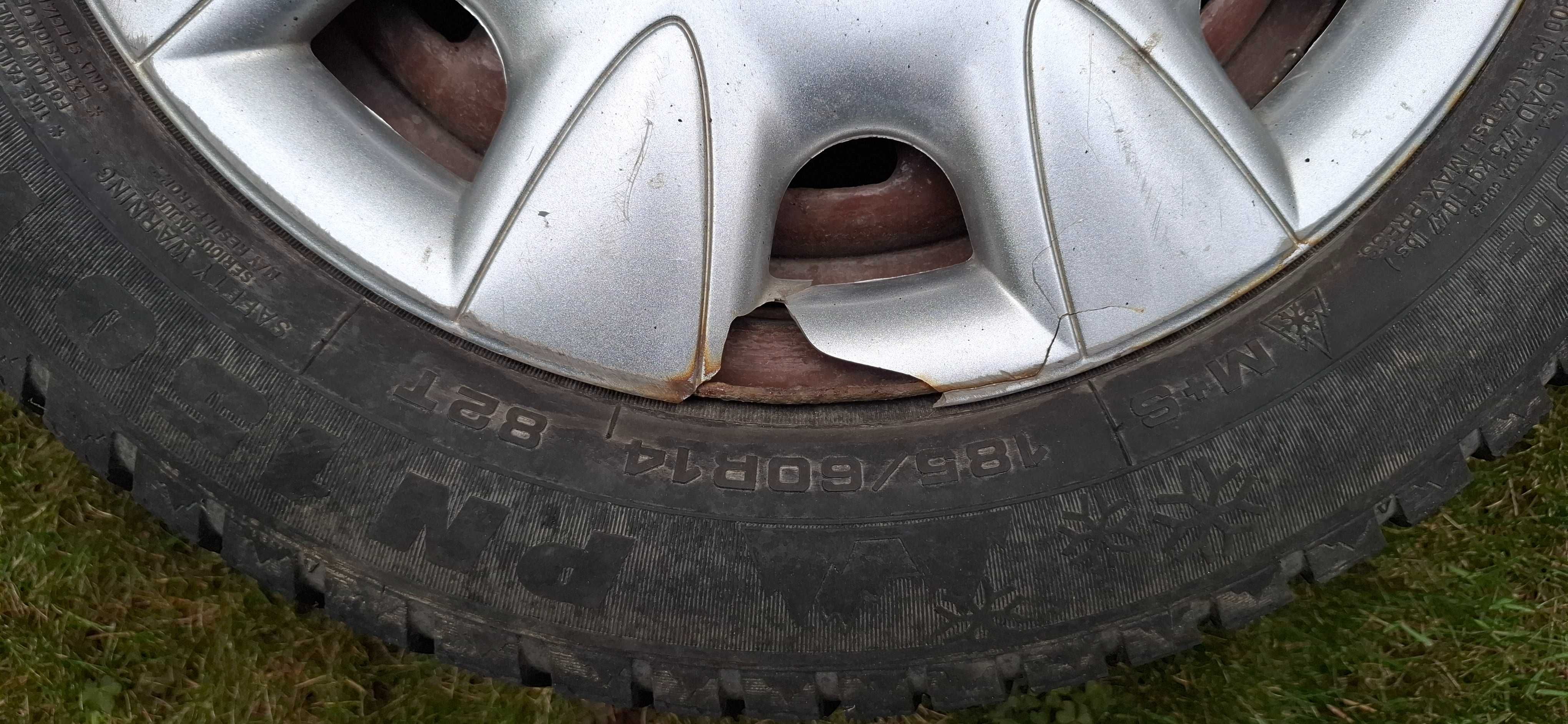 Felgi stalowe z oponami zimowymi 185/60 R14 4x100 Seat Cordoba