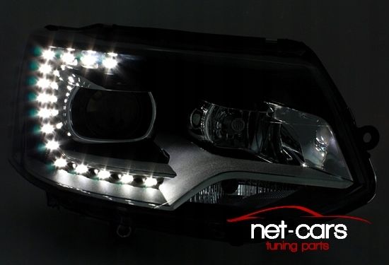 Reflektory lampy przednie przód VW T5 LIFT LED XENON H7 DEPO DRL chrom