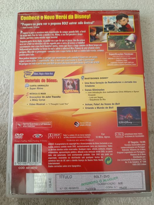 DVD Disney Bolt.