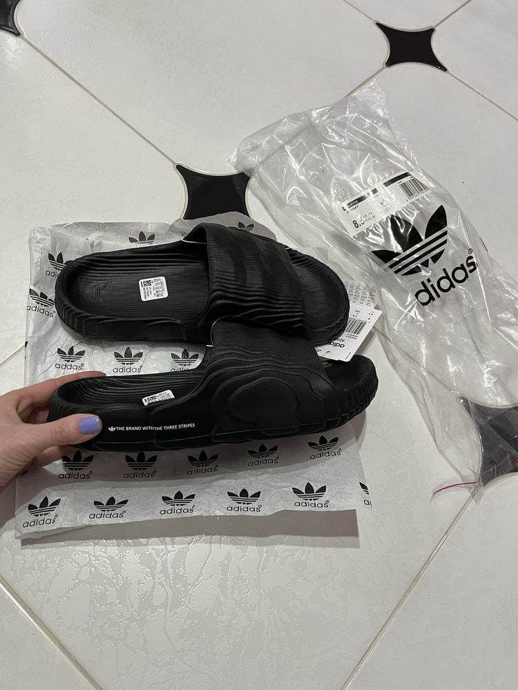 Шлепанцы пантолеты в стиле Adidas Adilette 22 Адидас черные