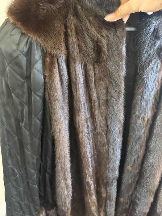 Casaco de vison genuino castanho