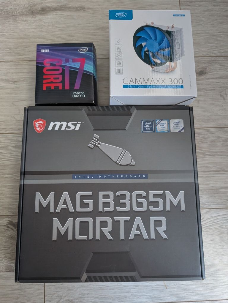 Intel I7-9700. 32gb DDR-4 RAM. MSI mag b365m mortar.