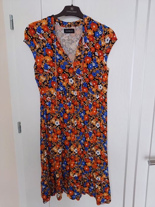 Sukienka w kwiaty ciążowa even&odd zalando rozmiar S stan idealny