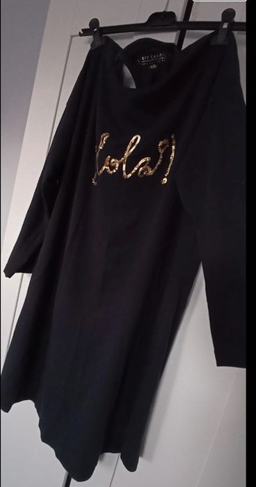 Tunika sukienka z aplikacją z cekinów. Śliczna Plus Size