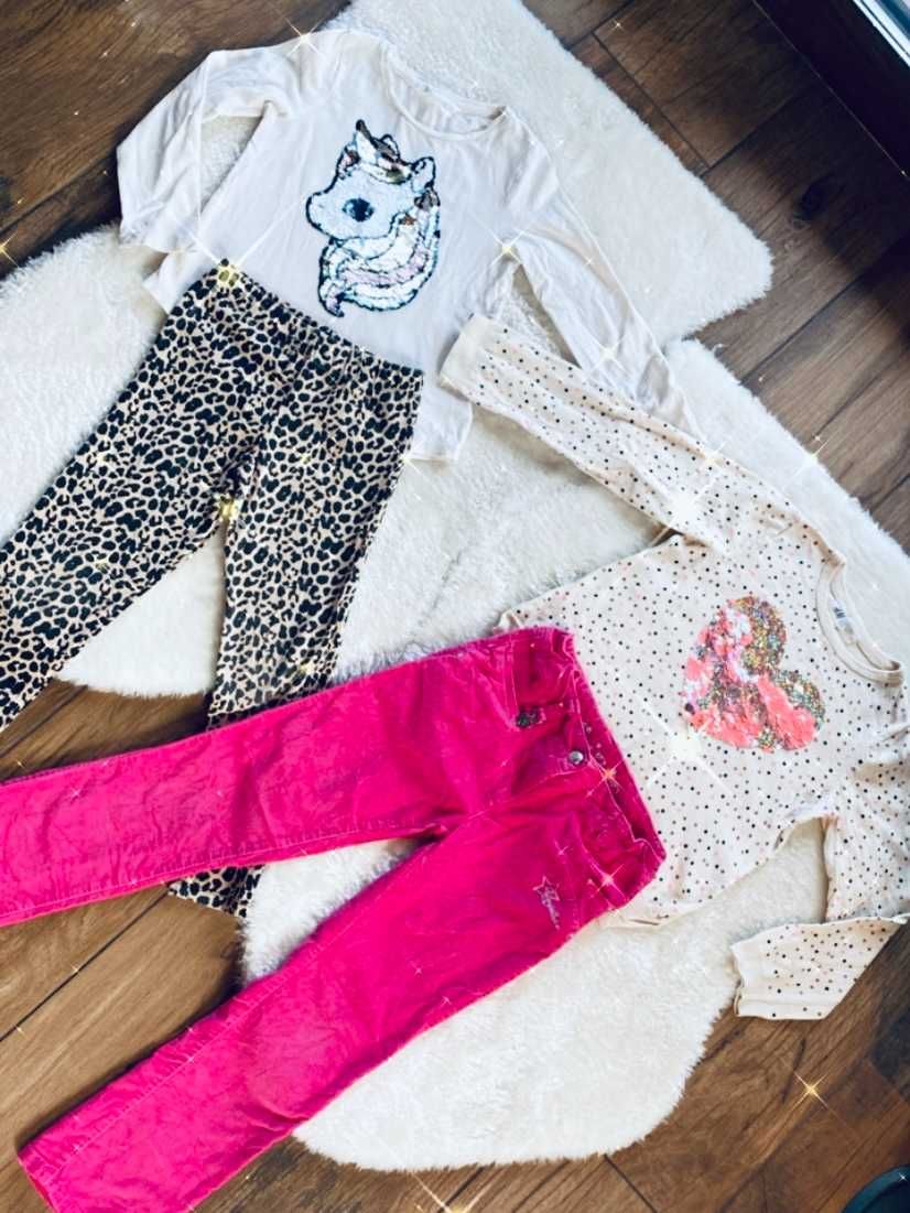 Duża paczka ubrań 20szt dla dziewczynki r110/116 DISNEY H&M Gap Next
