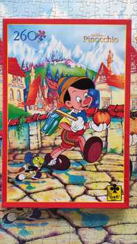 Puzzle Pinokio 260 Trefl Walt Disney dla dzieci zabytkowe