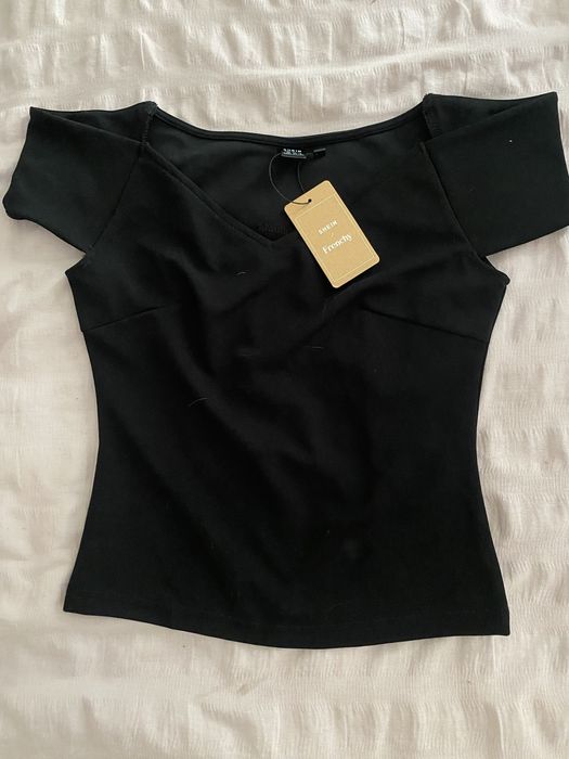 Shein top krotka bluzka, odkryte ramiona nowa 34