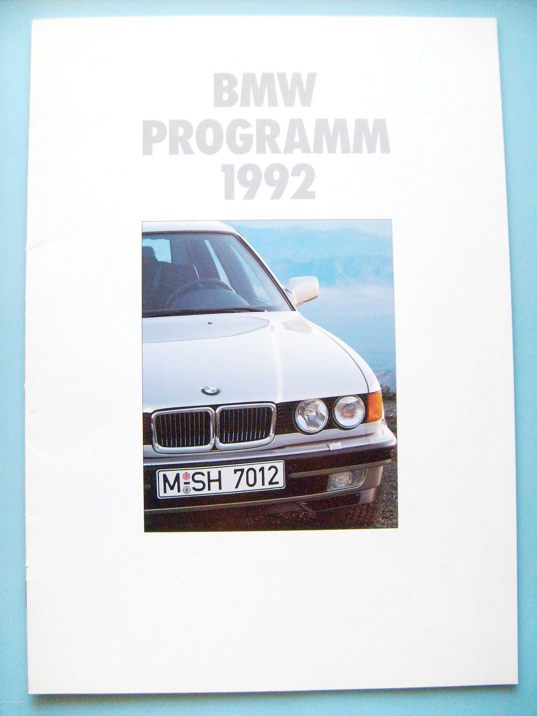 BMW 1992 / 3 E30 + E36, 5 E34 + M5, 7 E32, 8 E31 / prospekt 20str. BDB
