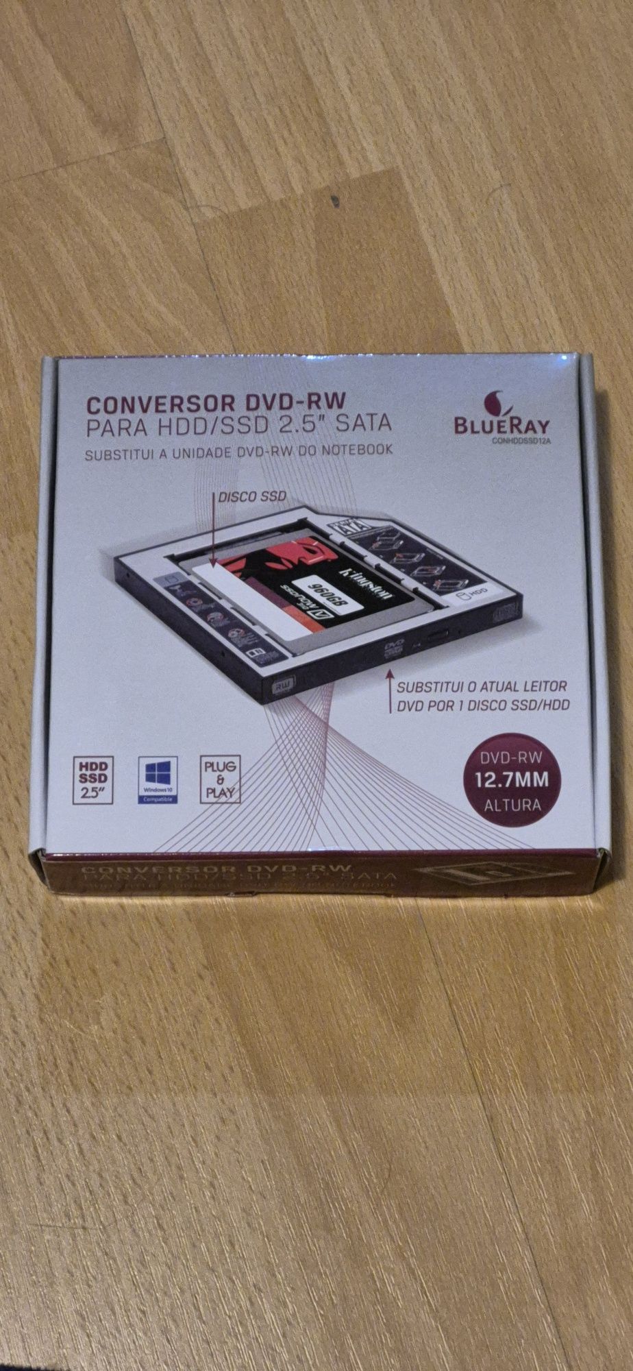 Conversor  DVD-RW Para HDD/SSD 2.5" SATA