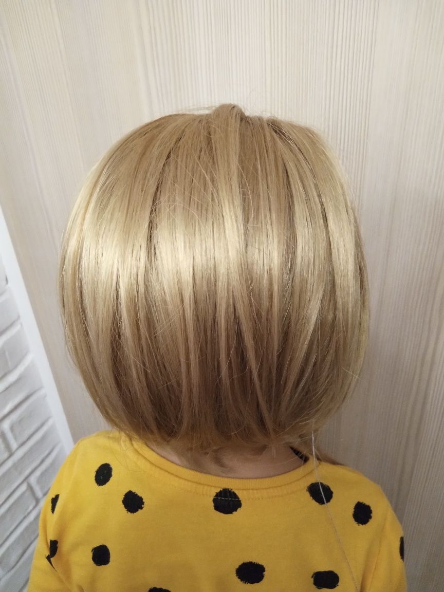 Peruka włosy syntetyczne blond bob krotkie