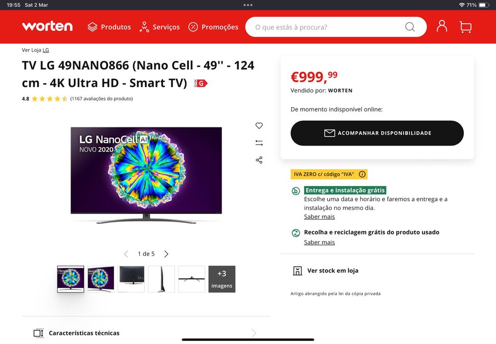 Smart TV LG 49NANO866