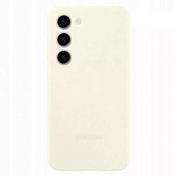silikonowe etui Samsung Silicone Case cream kremowe do Galaxy S23