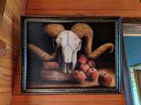 Картина Натюрморт «Череп барана з червоними яблуками»