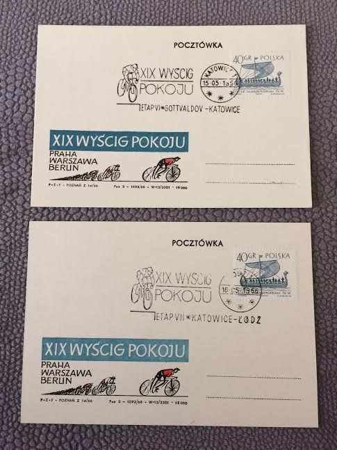 Karty Pocztowe z 1956r. XIX Wyścig Pokoju