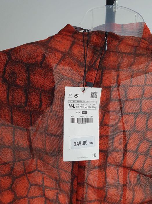 Strój damski Zara kostium na Halloween czerwony smok M-L