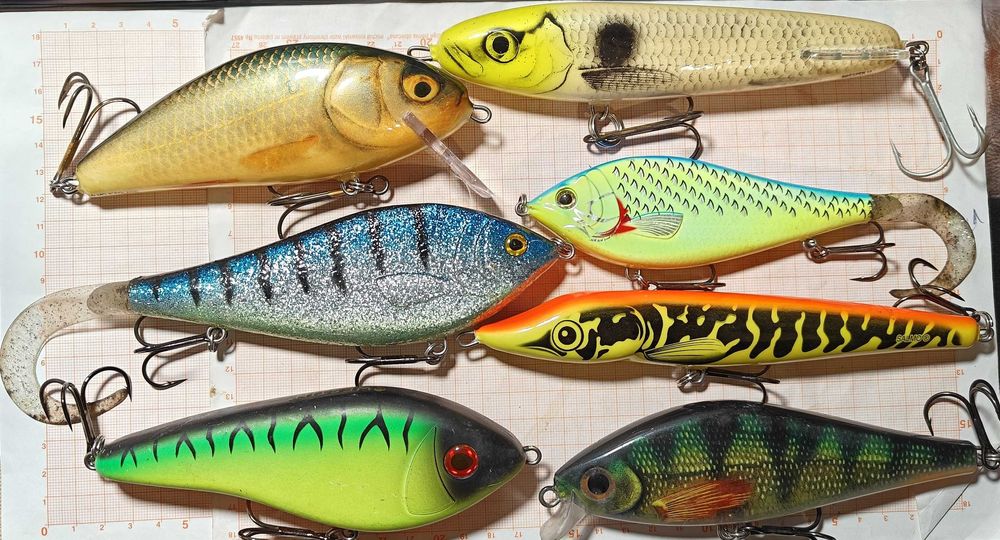 P. Zestaw duzych przynęt Salmo Fatso Crank, Jack, Sweeper Westin DAM