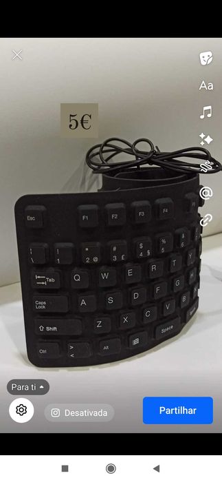 Teclado volátil para computador ou tablet