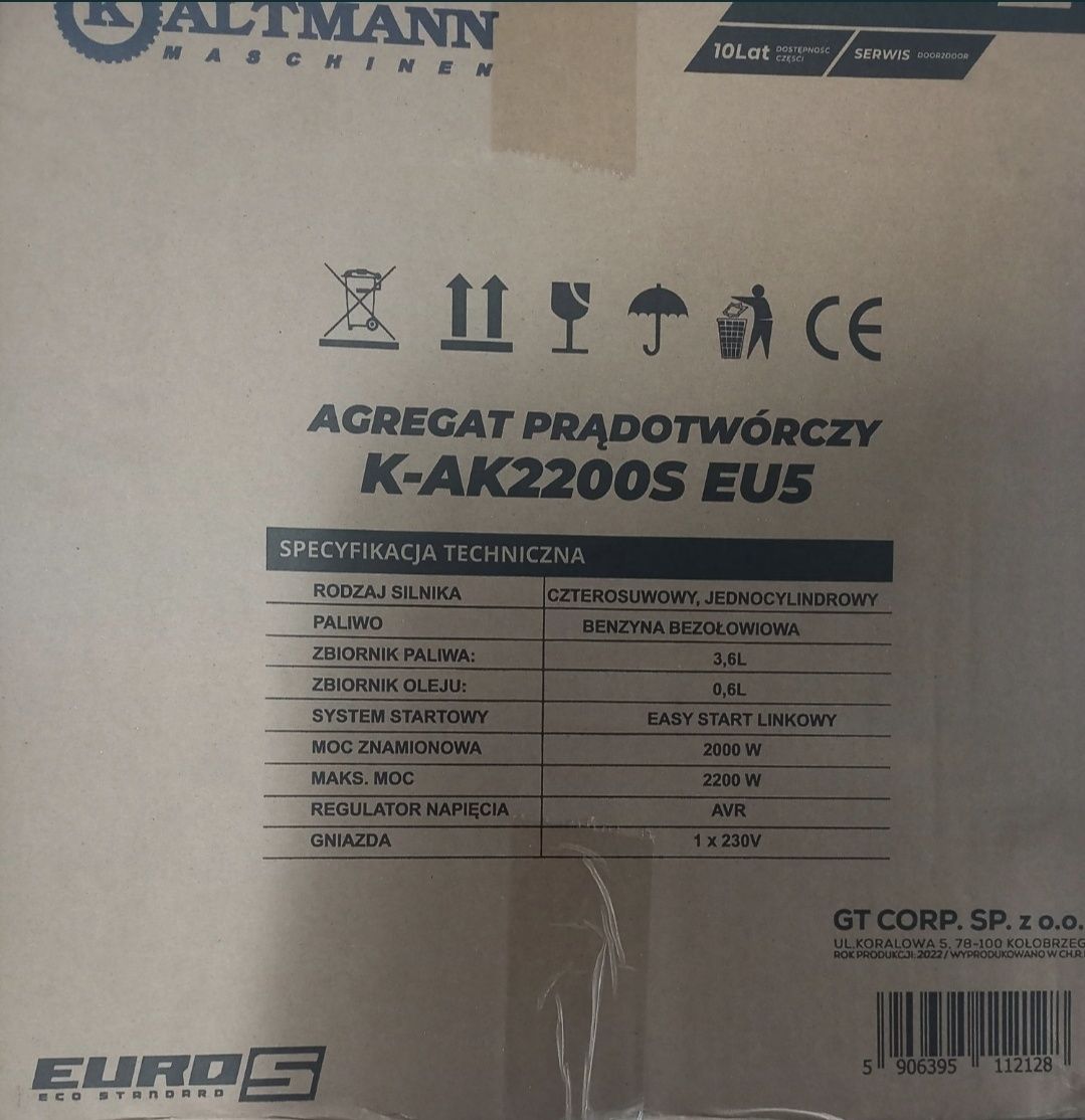 Agregat prądotwórczy K-AK2200S Euro 5 Kaltmann nowy generator  2.2kw