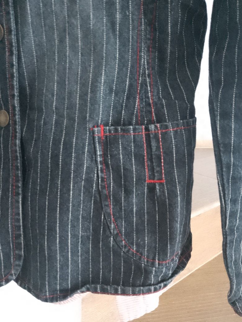 Reserved  marynarka dżinsowa katana + koszula Diverse rozmiar S komple