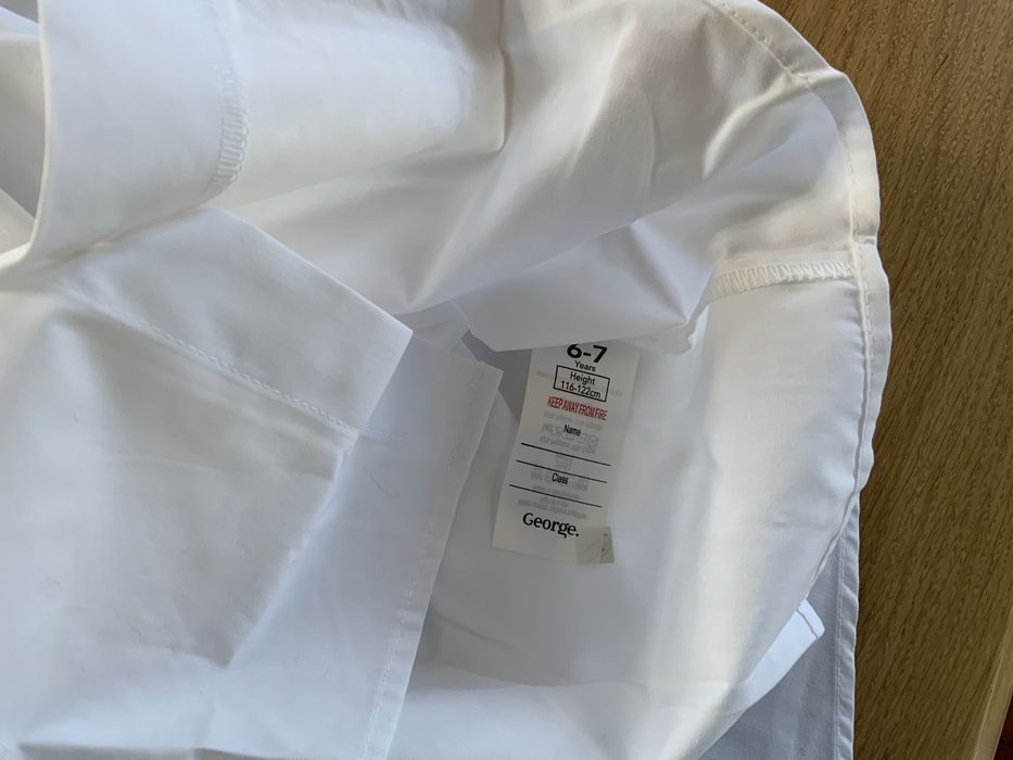 2 Koszule nowe biała George 6/7 lat długi rękaw Komunia