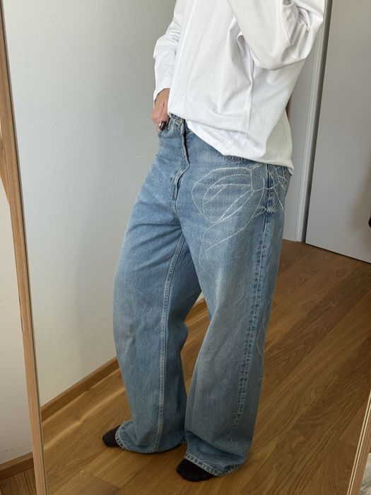 Джинси ZARA з бантом із стразів