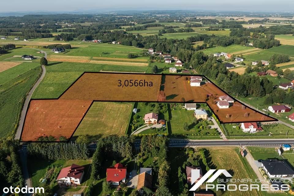 Działka inwestycyjna 3ha: WZ dla usług, gastr. – USTROBNA /k. Krosna/.