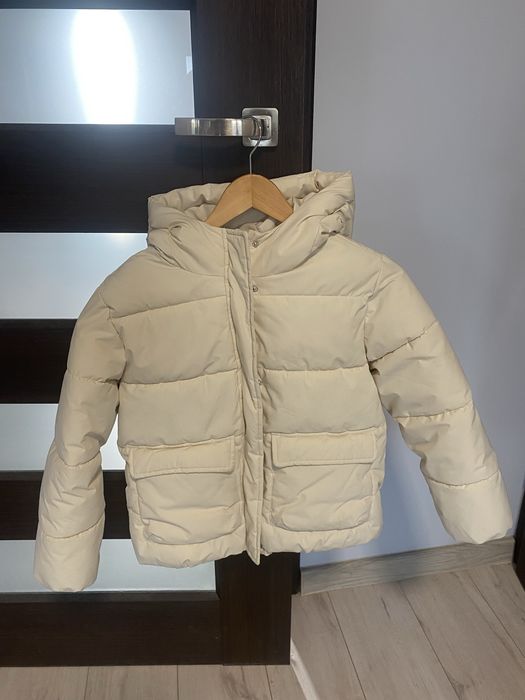 Kurtka zimowa kremowa Mango Kids TINA rozmiar 146
