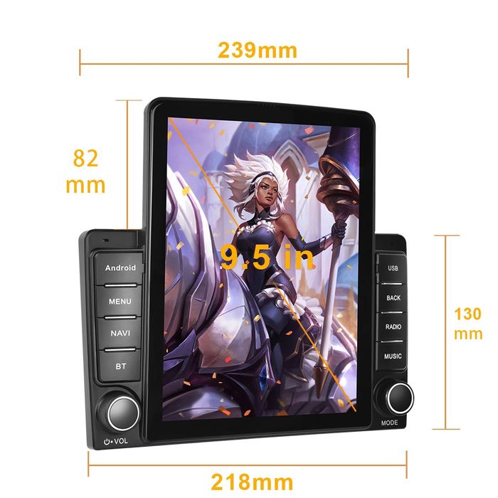 Rádio Android 2din estilo Tesla tela 9,7 polegadas GPS WiFi RDS SELADO