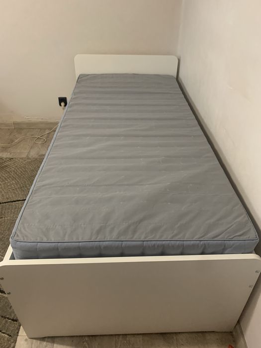 Łóżko ikea slakt podwójne wysuwane z materacami stan super