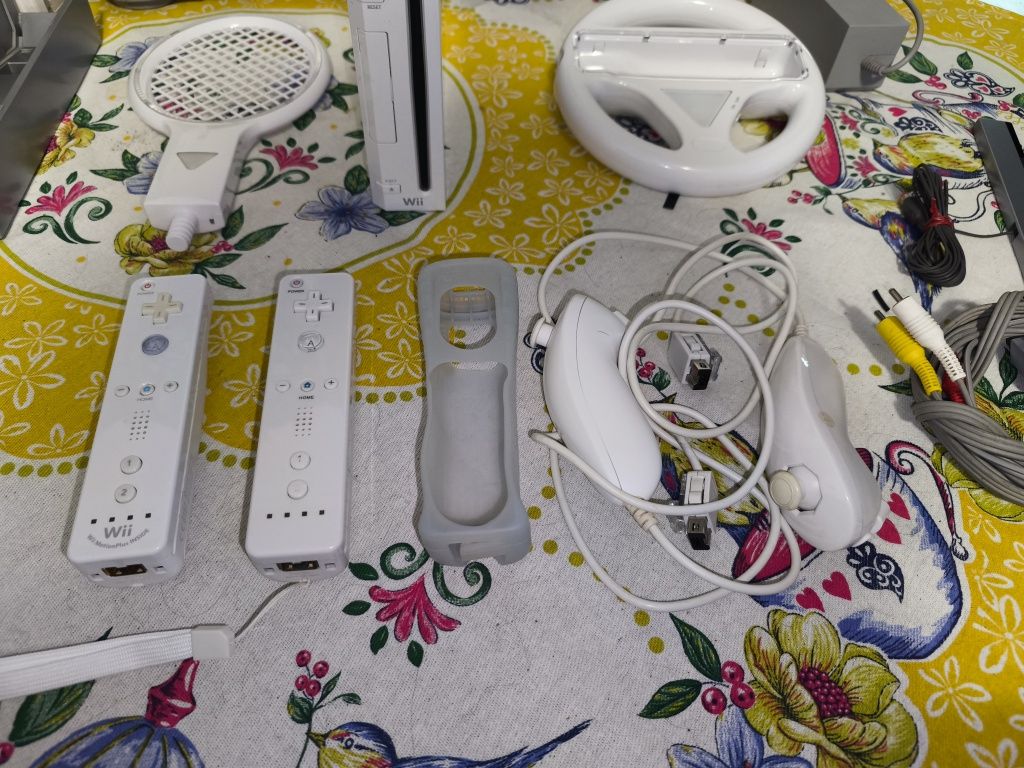 Nintendo wii com varios accesorios