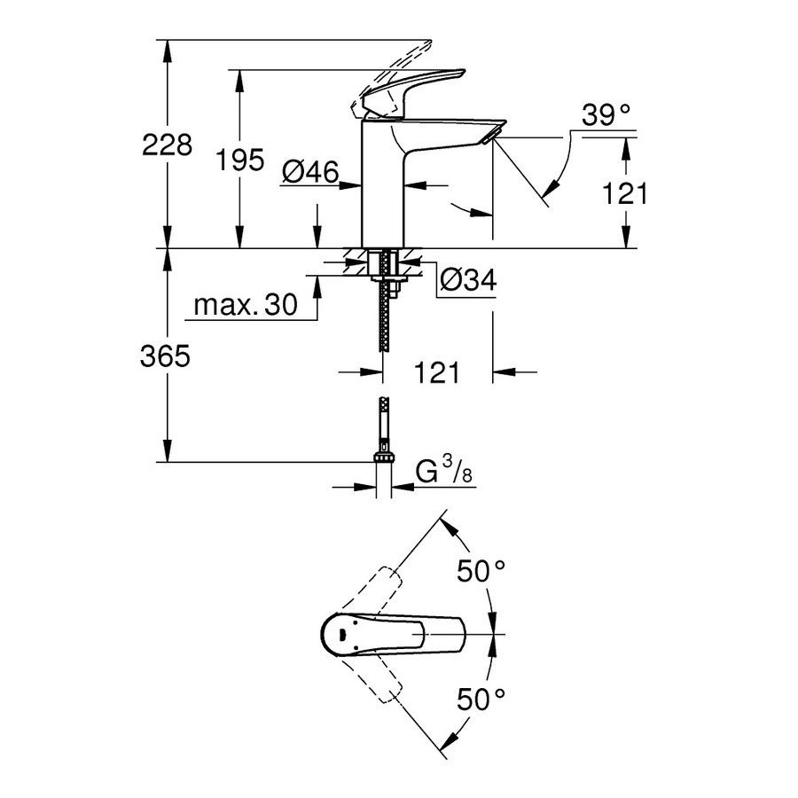 Змішувач на умивальник GROHE EUROSMART NEW 23324003