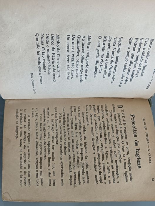Livro antigo de leitura para  4.ª classe. Ensino Primário, data? Raro*