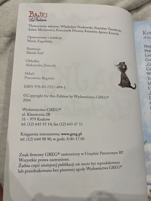 Bajki La Fontaine w bdb + stanie