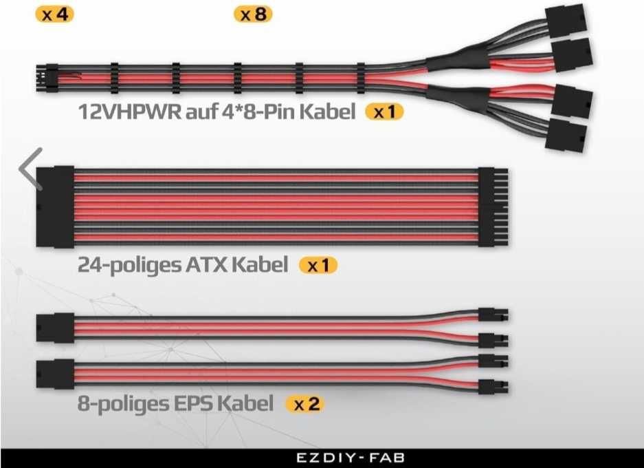 Zestaw EZDIY-FAB DE2-16AWG PET-12+4 KIT 8Pin*4-BR