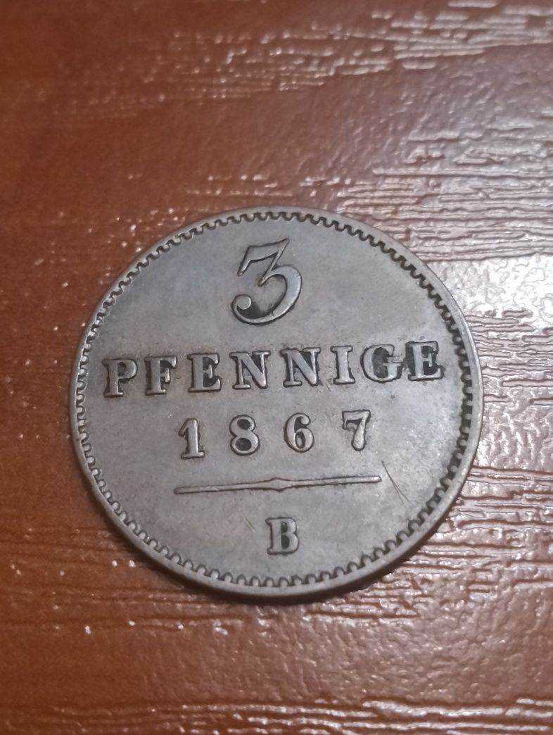 3 пфеннига 1867 р стан