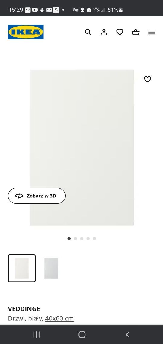 Nowe fronty ikea veddinge 40×60 białe