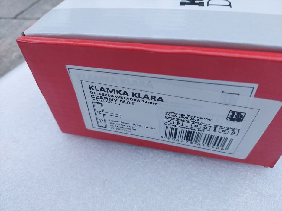 Klamka  72 mm drzwi zewnętrzne czarna