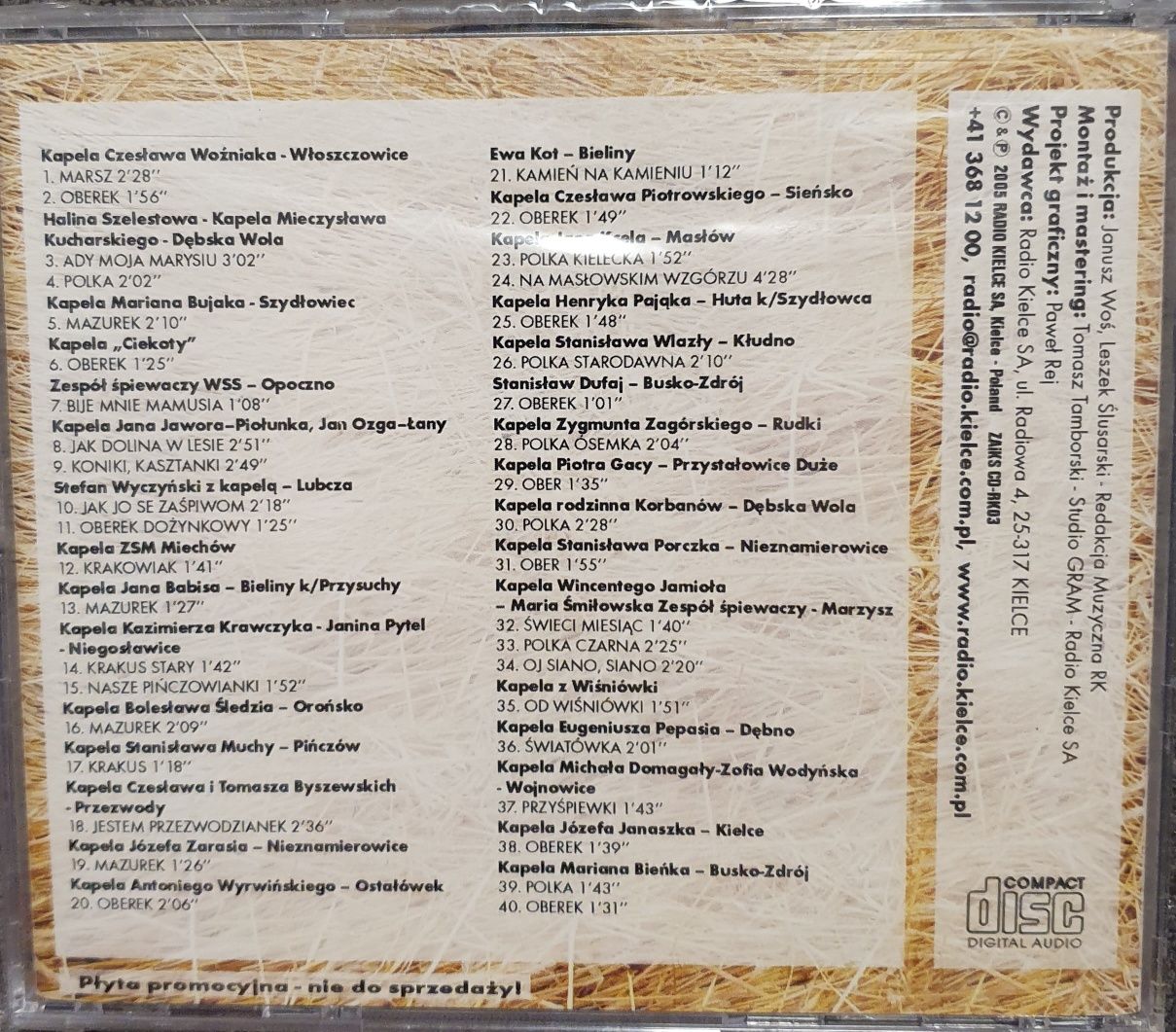 Największe przeboje muzyki ludowej - płyta cd.