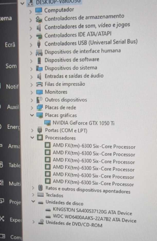 Pc completo AMD FX-6300 3.5ghz-8GB-120Gb +650GB-GTX 1051 Ti 4GB